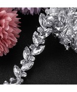 Bling Rhinestone Chain Trim Applique Crystal Flower Leaf Chain Sewing Tr... - £43.26 GBP