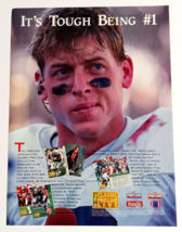 1993 Classic Football Card Troy Aikman Dallas Cowboys Magazine Cut Print Ad - £8.02 GBP