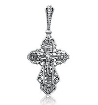 Collier pendentif croix crucifix chrétien orthodoxe en argent sterling 1&quot;/2,7 cm - $20.36