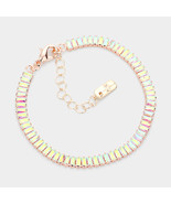 Rose gold iridescent crystal tennis bracelets - €12,46 EUR