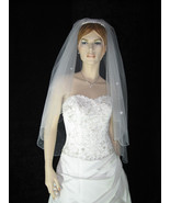 2 Tier White Fingertip Bridal Beaded Edge Swarovski Crystal Wedding Veil... - £11.95 GBP