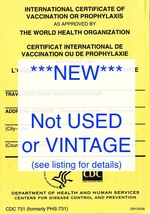 International Certificate of Vaccination - Yellow Card - Carte Jaune - VINTAGE - £4.00 GBP