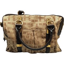 Dana Buchman Monogram Purse Womens Brown Canvas Double Handle Inner Pocket - $27.73