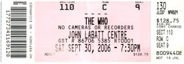 The Who Concert Ticket Stub September 30 2006 London Ontario Canada - £11.62 GBP