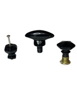 Vintage Black Glass Drawer Cabinet Knobs Pulls Mixed Styles Art Deco Lot... - $25.73