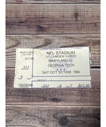1998 10/31 Georgia Tech at Maryland Terrapins Football Ticket Stub Camde... - £3.97 GBP