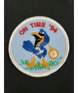 Vintage 1994 Girl Scouts On Time &#39;94 Patch 2.5&quot; NOS Blue Bird Clock Pock... - £7.85 GBP