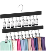 Legging Organizer for Closet, Pants Hangers with Clips Holds 20 Leggings... - £14.24 GBP