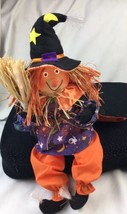 PAC Fiber-Optic Sitting Witch Display 16&quot; Tall Cute Dangling Legs - £32.15 GBP