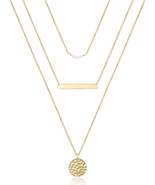 Dainty Layered Choker Necklace, Handmade Y Pendant Necklace Multilayer B... - $31.21 CAD