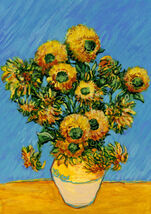 Vincent Van Gogh's Sunflowers 12.5" x 18" Classic Flower Painting Garden... - $6.99