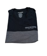True Religion 108009 COLORBLOCK V NECK TEE Gray Black Size Medium New - $33.83 CAD