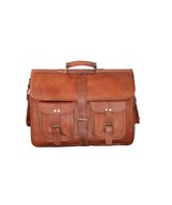 16&quot; leather messenger bag laptop case office briefcase gift for men comp... - $126.25 CAD