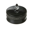 Midwest CBK Storage Box Decorator Jeweled Round Black Trinket - $13.47