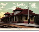 Michigan Central Railroad Depot Hammond Indiana IN DB Postcard R23 - £4.94 GBP