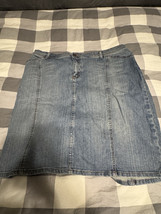 Venezia Women’s Plus Size 22 Blue Denim Jean Skirt Pleated Hem Casual - $8.79