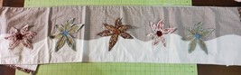 Pier 1 Imports 31x72&quot; Table Runner Flowers Country Beige Brown 3D Flower... - $44.79