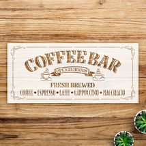 Coffee bar Stencil Pattern for Walls and Crafts, Vintage Design with Cof... - $14.69+