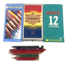 Vintage Colored Pencils Lot Prismacolor Eagle Verithin Eberhard Faber Mo... - $44.00