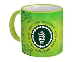 Eco Lâmpada Pense Verde : Gift Mug Ecology Nature Environment - £12.51 GBP