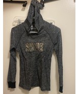 Xersion Girl’s Gray Hooded Longsleeve Shirt Shine Size 10 12 Chest 30” - £3.38 GBP