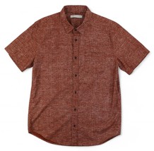 Outerknown SEA Shirt Mens Medium Nutmeg Airy Dots Cotton Hemp Huckberry - £23.64 GBP