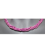  THE TWIST BEADS ERA!  36" NECKLACE OF 4 MM ROUND BEADS PINK BLENDS - $2.29