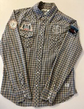 VTG Mens Med Trailwear Pearl Snap Plaid Shirt HollyWood The Jean People ... - $32.67