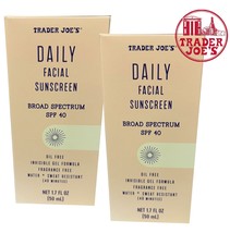 2 Packs Trader Joe&#39;s Daily Facial Sunscreen SPF 40 Invisible Gel GOOP Du... - $20.90