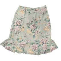 Alfred Dunner Skirt Size 16 XL Extra Large Floral Polyester Mint Green Gray - £9.31 GBP