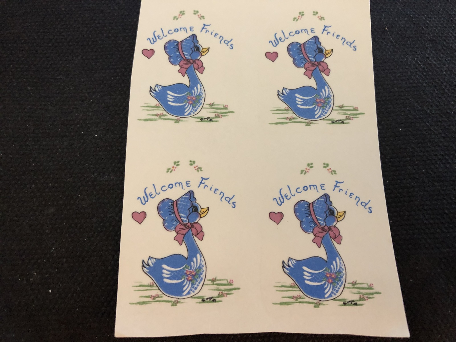 M46 - Ceramic Waterslide Decal - 6 Welcome Goose - 1.75&quot; - $1.50