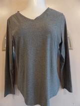 No Boundaries Women Size XXL Gray Long Sleeve T-Shirt V Neck - £6.70 GBP