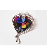 Swarovski Element Ladies Heart Pendant Burgundy Blue - £43.24 GBP