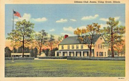 Camp Grant Il~Officers Club Annex~Exterior &amp; GROUNDS~1940s Military Postcard - £6.79 GBP