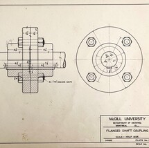 McGill University Flanged Shaft 1965 Mechanical Drawing Print Engineerin... - $557.00 MXN