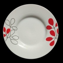 Gibson SCARLET LEAVES 3-Saucers Plate 6 ¼” Floral Ceramic - £16.61 GBP