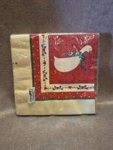 Vintage Goose Duck Napkins Red Green Holly 16 3-ply Napkins Size Folded ... - $12.55