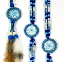 Blue Dreamcatcher Bracelet &amp; Anklet W/Matching Car or Purse Charm 3 Pcs NWOT - £9.11 GBP