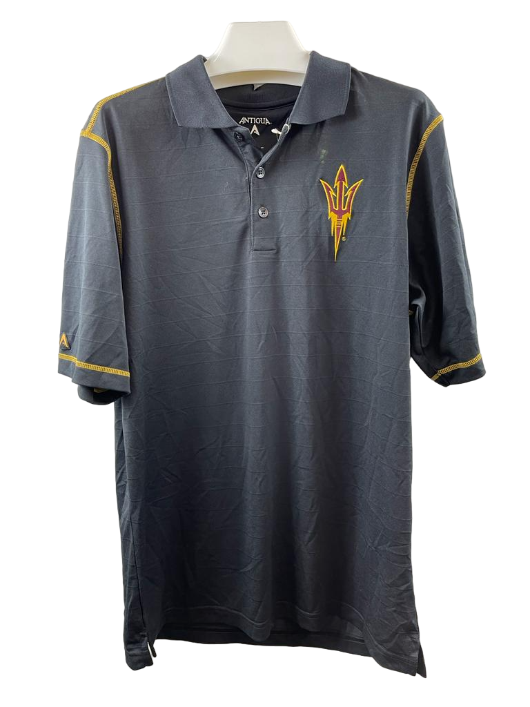 Antigua Men s Arizona State Golf Polo Shirt-Dark Gray, Medium - $47.37