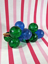 Groovy Vintage 1960&#39;s MoD Teal &amp; Cobalt Blue Lucite Grape Cluster Driftw... - £15.44 GBP