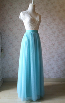 Blue Tulle Maxi Skirt Outfit Women Custom Plus Size Wedding Tulle Maxi Skirt image 3