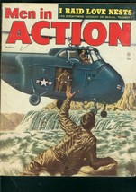 MEN IN ACTION MAG  #1-MARCH 1955-HELICOPTER COVER-WW II VG - £54.15 GBP