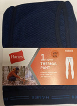 Hanes Mens Tagless Thermal Pant Navy Blue Size 2XL New - $7.91