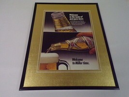 1984 Miller Beer Miller Time Framed 11x14 ORIGINAL Vintage Advertisement  - £25.88 GBP