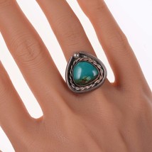 Sz6.75 Navajo Sterling and turquoise ring - £69.33 GBP