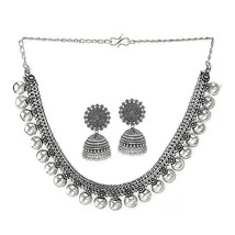 Oxidised German Silver Necklace for girls Set with Earrings - £17.33 GBP