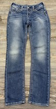 Silver Suki Joga Jeans Mid Straight Blue Denim Actual 28/31 (Tagged 26/32) Soft  - £25.39 GBP
