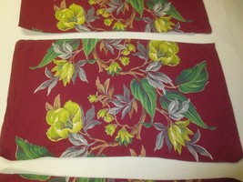 3 Antique LARGE MAGNOLIA FLORAL Print COTTON Fabric RUNNERS - 19&quot; x 34&quot; ... - $17.82