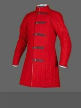 Medieval thick padded Red color Gambeson coat Aketon armor jacket SCA LARP - £64.89 GBP+