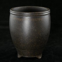 Vintage Round Zisha Bonsai Pot, Cactus &amp; Succulent Planter + Mesh - 4&quot;x 4&quot;x 5&quot; - £25.17 GBP